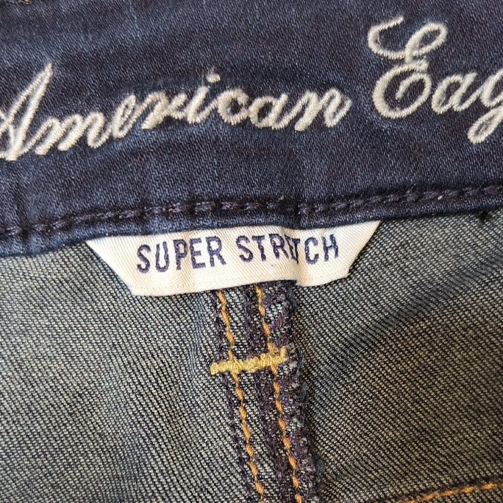 Super Stretch Skinny w/30.5" Inseam Mid Rise American Eagle Size 14 Denim sac309 - Picture 4 of 7